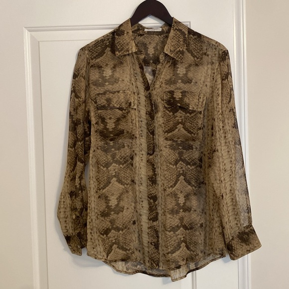 Equipment Sheer Snakeskin Blouse - Picture 1 of 10